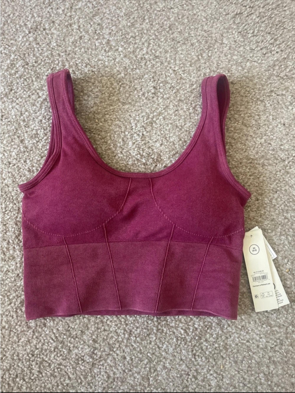Women’s Seamless Crop Bralette - Maroon